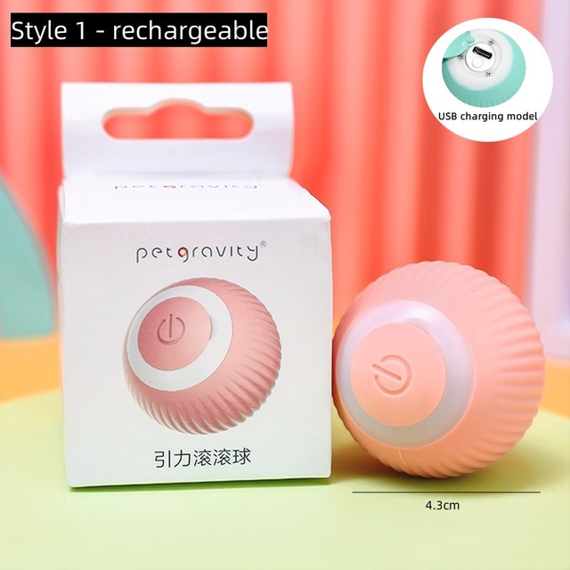 Electric Cat Ball Toys Automatic Rolling Smart Cat Toys for Cats Training Self-moving Kitten Toys for Indoor Interactive Playing