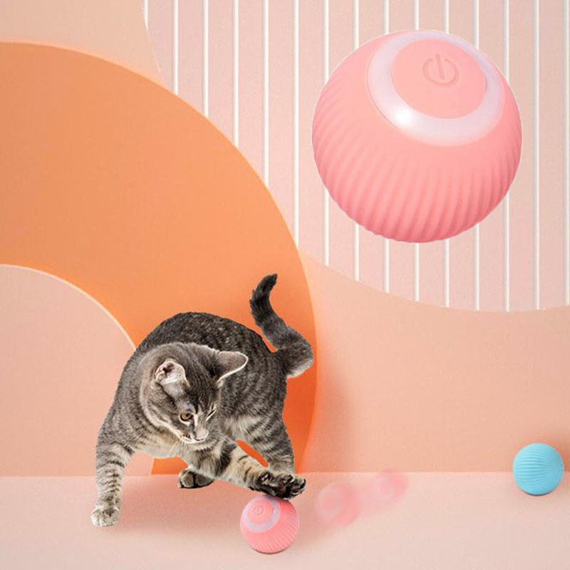 Electric Cat Ball Toys Automatic Rolling Smart Cat Toys for Cats Training Self-moving Kitten Toys for Indoor Interactive Playing